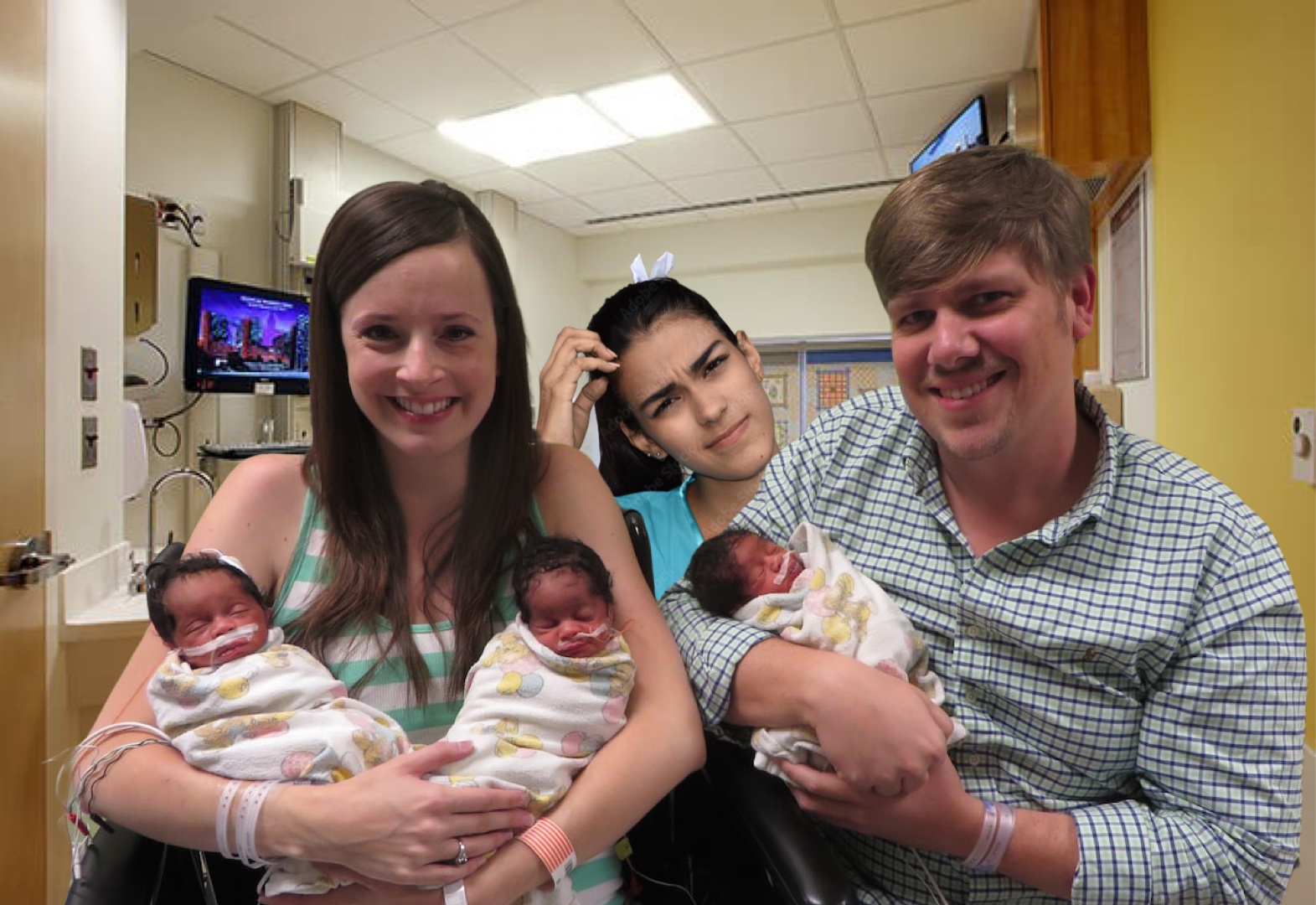 Husband Hanging In There After The Birth Of His 3rd Child